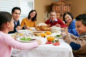 Family at Thanksgiving dinner